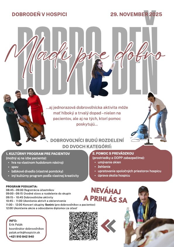 Dobro deň v hospici: Mladí pre dobro!
