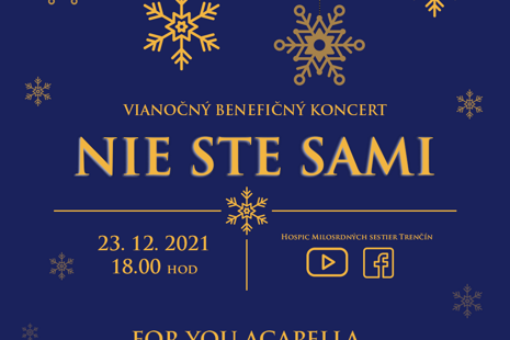 POZVÁNKA na X. benefičný koncert hospicu - NIE STE SAMI 2021